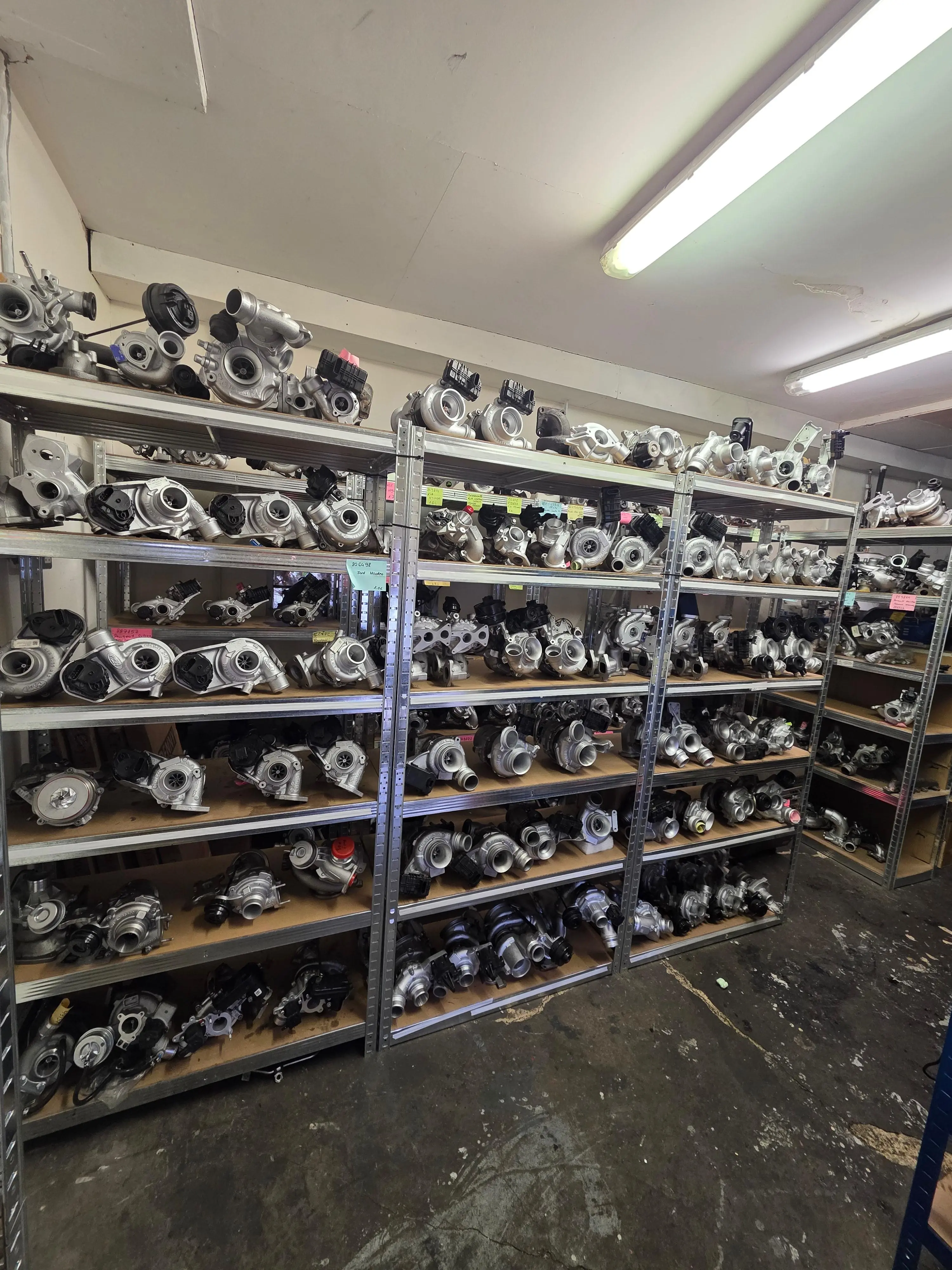 Turbocharger stock in workshop