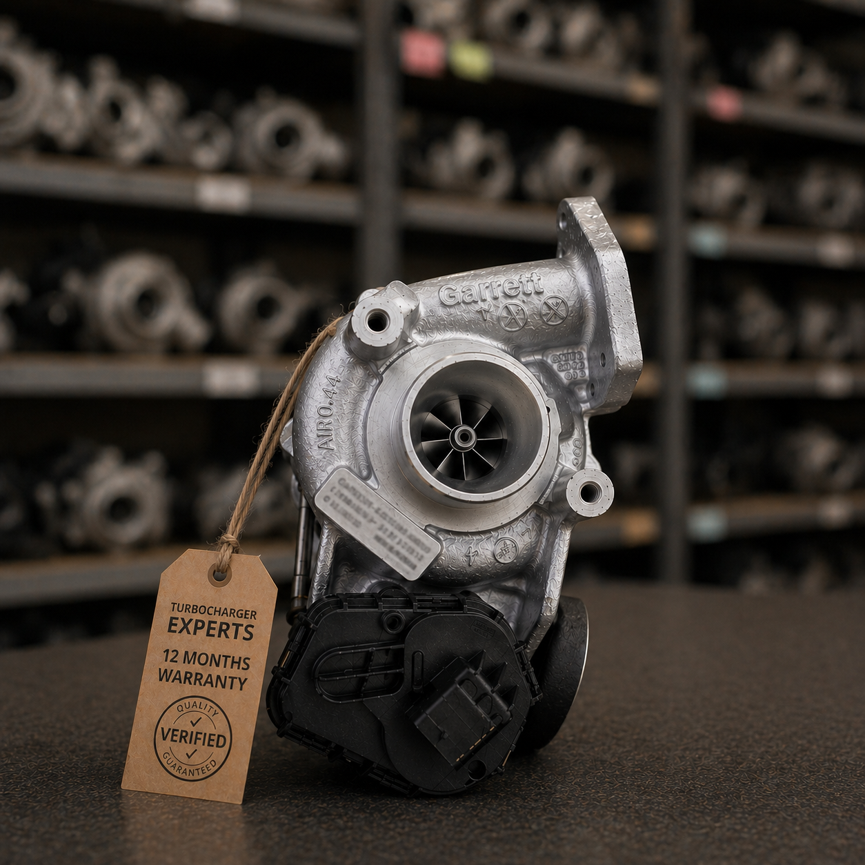 Reconditioned Garrett turbocharger with 12-month warranty